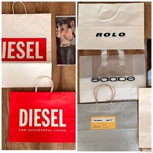 Diesel Red White Shopping Bags & more